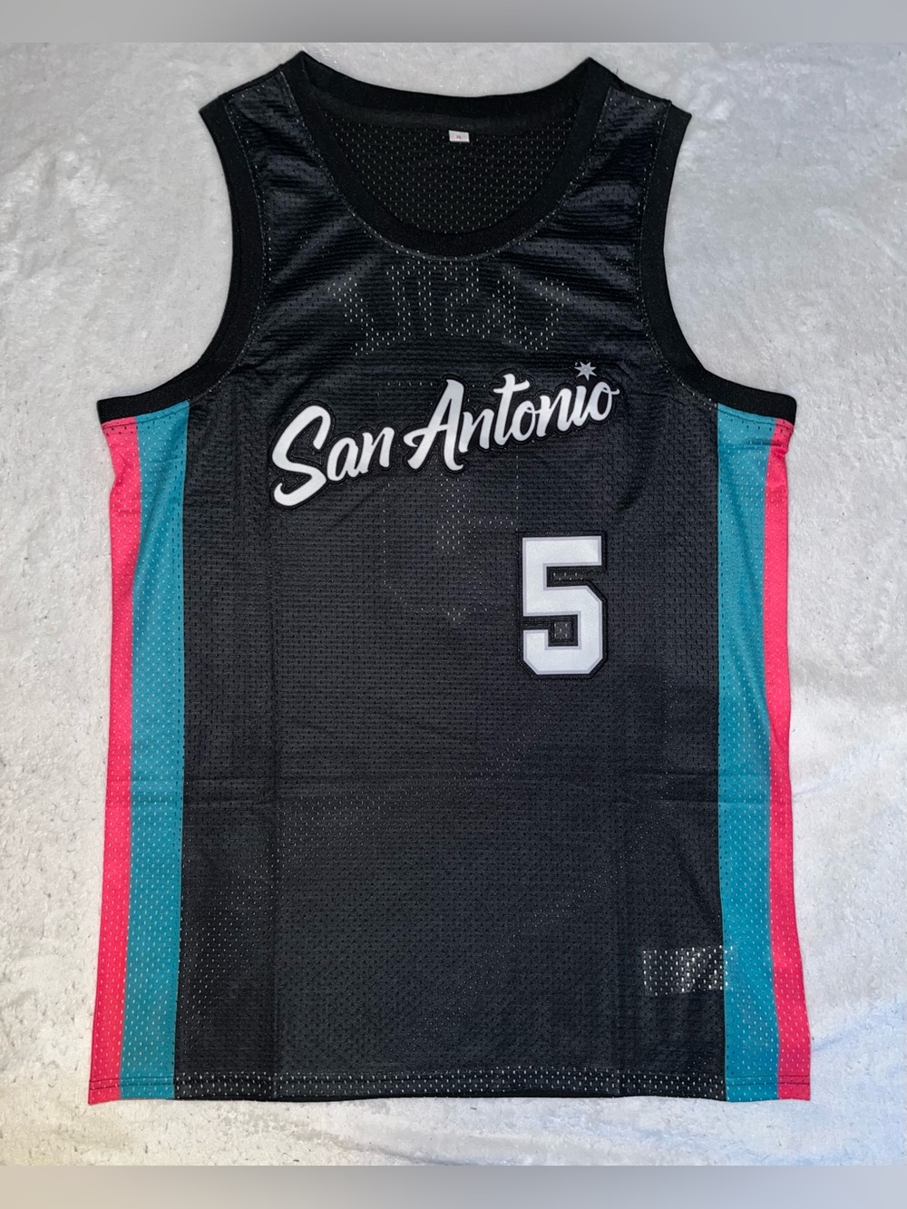 San Antonio Spurs Black #5 Stephon Castle NBA Basketball Jersey Men’s Size XL